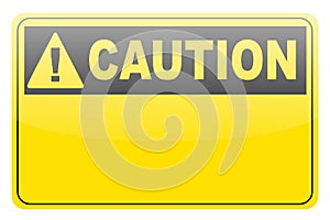 Blank yellow caution label sign