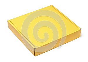 Blank yellow flat cardboard box