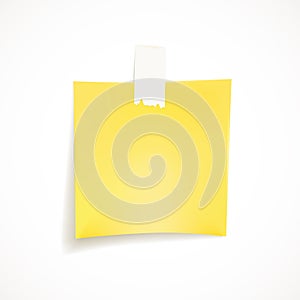 Blank yellow post it note