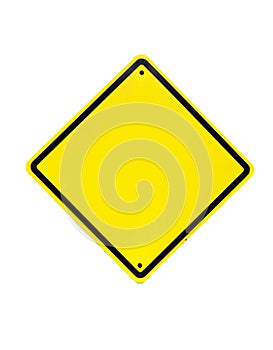 Blank Yellow Sign - Empty Yellow Symbol on white