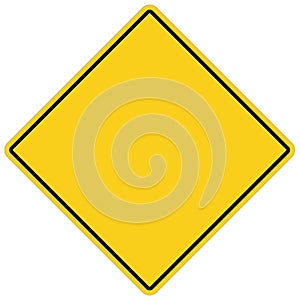 Blank yellow sign. empty yellow symbol on white background.