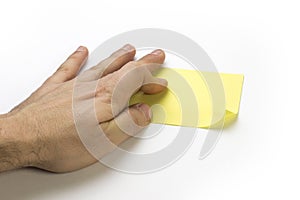 Blank yellow sticky note