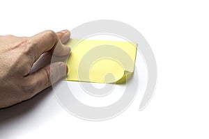 Blank yellow sticky note