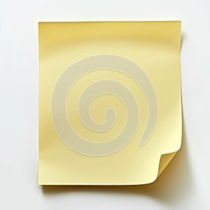 Blank Yellow Sticky Note on White Surface