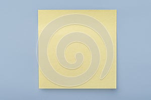 blank yellow sticky notes on blue background. Mockup sticky Note Paper. Use post it notes to share idea on sticky note. sheets for