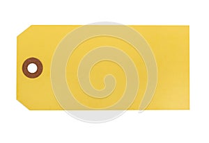 Blank Yellow Tag With Copy Space, Isolated
