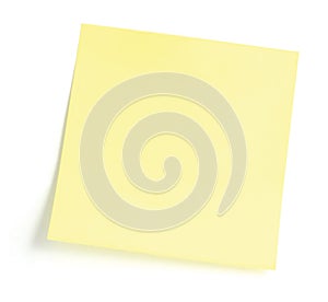 Blank Yellow To-Do List, Isolated Post-It Style Sticker Copy Space, Large Detailed Closeup, Gentle Shadow