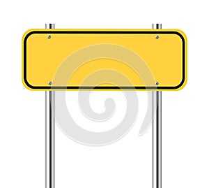 Blank yellow traffic sign