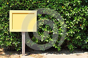 Blank yellow wooden sign