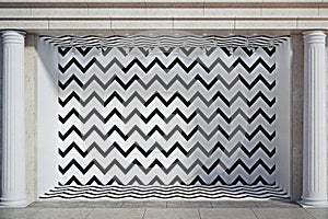 Blank zigzag window display