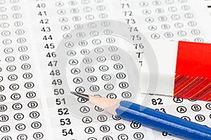 Blanked answer sheet