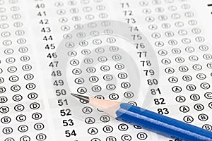 Blanked answer sheet