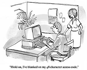 Blanked on code for computer