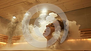 A blanket of hot steam envelops a person in the sauna helping to increase flow to the brain and improve cognitive