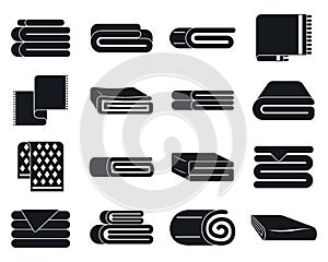 Blanket icons set, simple style