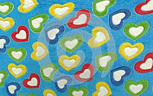 Blanket for love full of coloful hearts