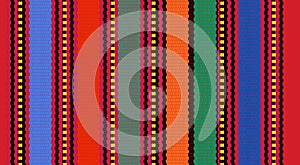 Blanket stripes seamless vector pattern. Background for Cinco de Mayo party decor or ethnic mexican fabric pattern with colorful