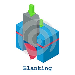 Blanking metalwork icon, isometric 3d style