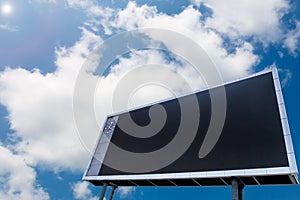 Blanks led scoreboard with copy space , blue sky background