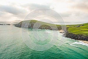 Blasket islands viewed from Slea Head drive, a circular route, forming part of the Wild Atlantic Way, beginning and ending in