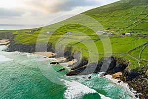 Blasket islands viewed from Slea Head drive, a circular route, forming part of the Wild Atlantic Way, beginning and ending in