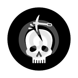 Blasphemy, danger, dead icon. Black vector graphics