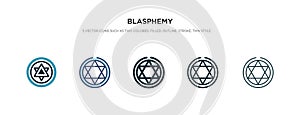 Blasphemy icon in different style vector illustration. two colored and black blasphemy vector icons designed in filled, outline,