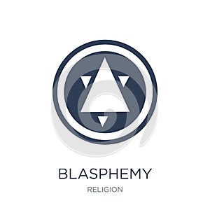 blasphemy icon. Trendy flat vector blasphemy icon on white background from Religion collection photo