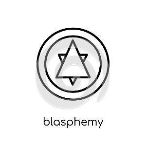 blasphemy icon. Trendy modern flat linear vector blasphemy icon