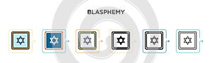 Blasphemy vector icon in 6 different modern styles. Black, two colored blasphemy icons designed in filled, outline, line and
