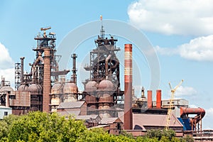 Blast furnace at the steel industry