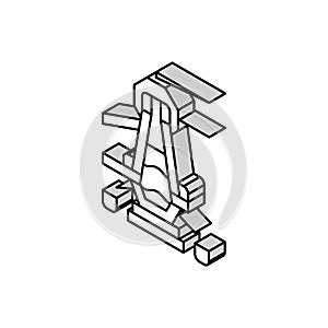 blast furnace steel production isometric icon vector illustration