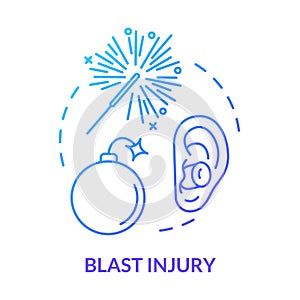 Blast injury, neurotrauma concept icon