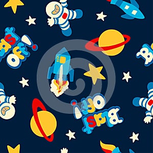 Blast off seamless pattern