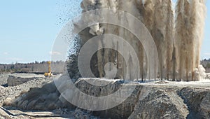 Blast in open pit