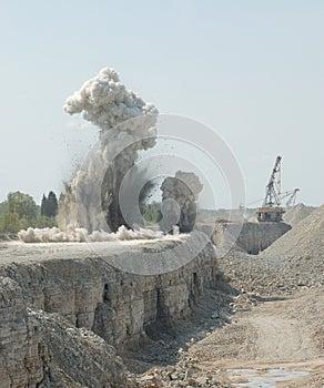 Blast in open pit