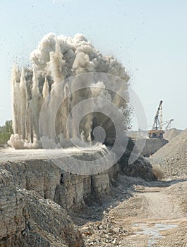 Blast in open pit