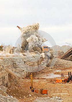 Blast in open pit