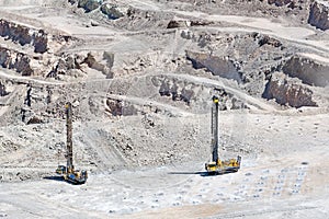 Blasthole drill in a copper mine