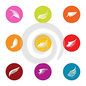 Blastoff icons set, flat style