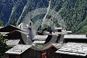 Blatten: Swiss alpine village. Naters Valais, Switzerland.