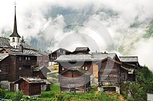 Blatten: Swiss alpine village. Naters Valais, Switzerland.