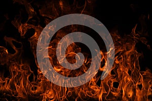 Blaze burning fire flame on art texture background.