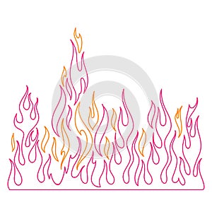 Blaze, burning fire and flames vector illustration