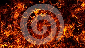 Blaze fire flame background. Abstract fire flame background. Fire flame texture. Texture of fire on black background. Flames on