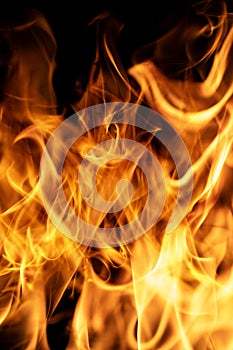 Blaze fire flame background. Abstract fire flame background. Fire flame texture. Texture of fire on black background. Flames on