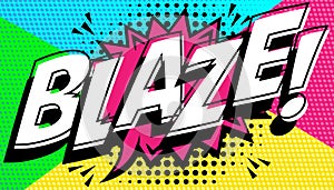 Blaze Word Pop Art on Dotted Background