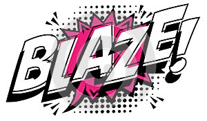 Blaze Word Pop Art on Dotted Background