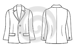 blazer, shown from both front and back views