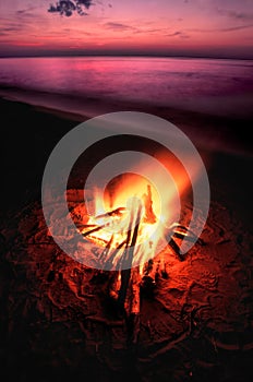 Beach Campfire on Lake Superior